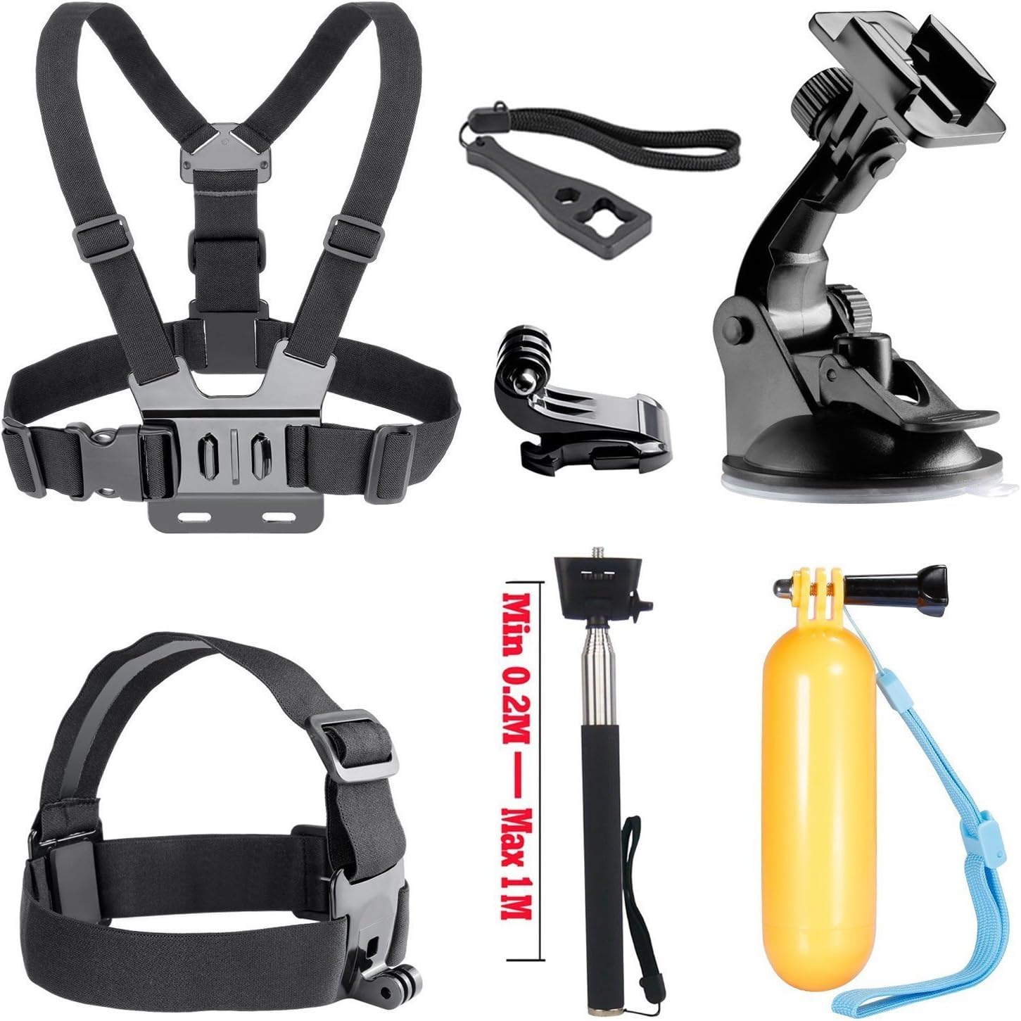 Sports Action Camera Accessories Kit for Campark ACT74 Crosstour CT7000 DBPOWER EX5000 N6 AKASO EK7000 FITFORT EKEN H9R APEMAN MGcool ODRVM DROGRACE S100 Pro C30 Underwater Camera