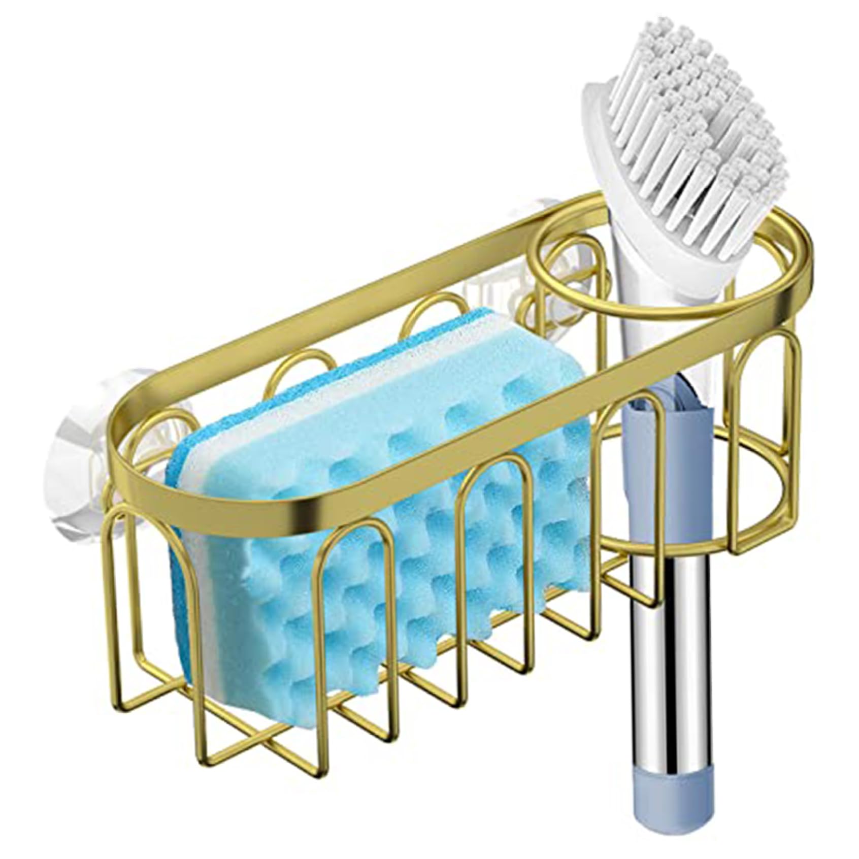 Licsaliwe 1Pc Sponge Holder For Kitchen Sink, Metal Suction Cup Sink Sponge Holder With Brush Minimalist Draining For Dish Brush Stopper