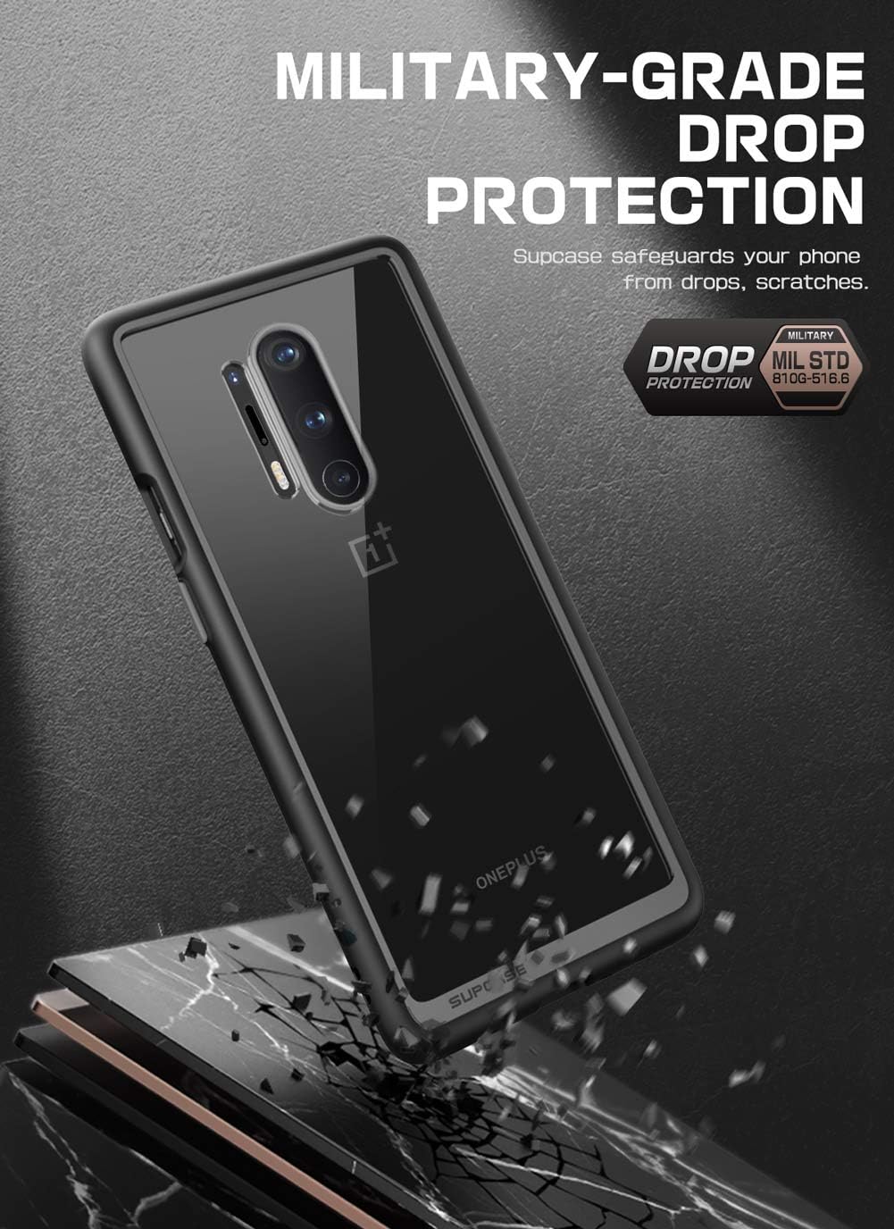OnePlus 8 Pro Unicorn Beetle Style Clear Case-Black