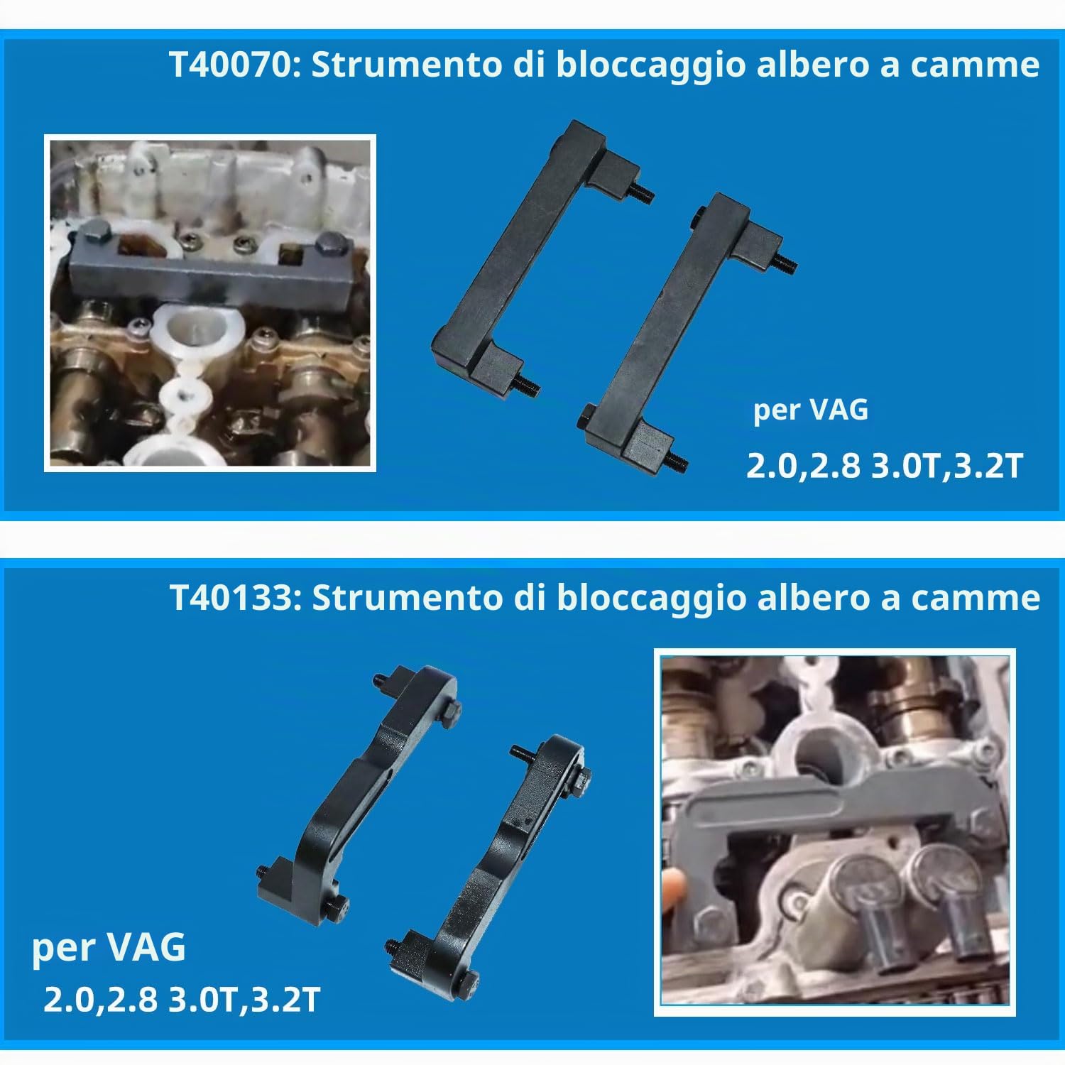 DPTOOL Kit Messa in Fase del Motore, Attrezzi Cinghia dentata Albero a camme, per Audi VW 2.0, 2.4, 2.8, 3.0T, 3.2, 4.2, 5.2 Motore A4 A6 A6L A8 Q5 Q7 R8 303212 T40133 T40070 T40058