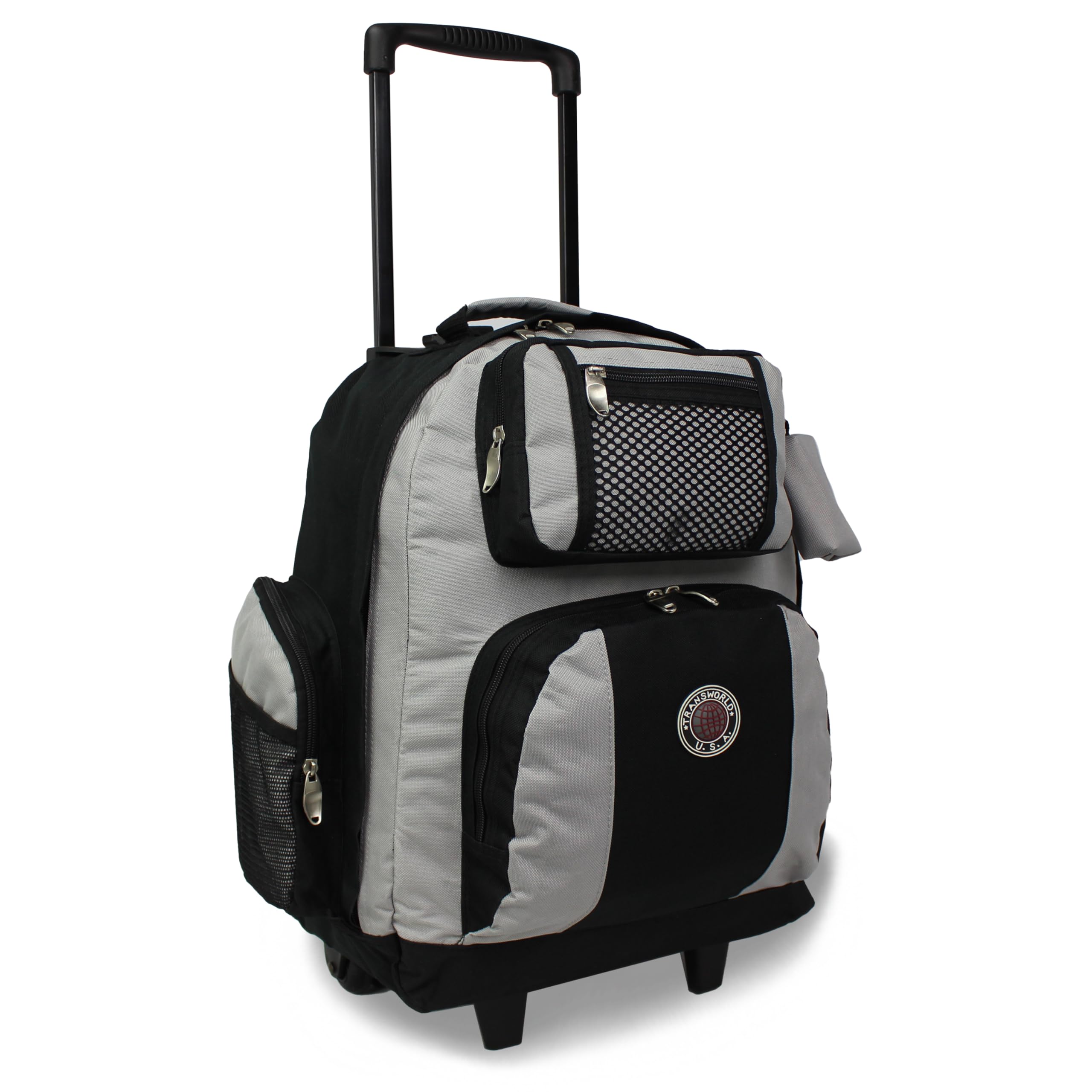 World Traveler Transworld 22-Inch Carry-On Rolling Backpack - Grey