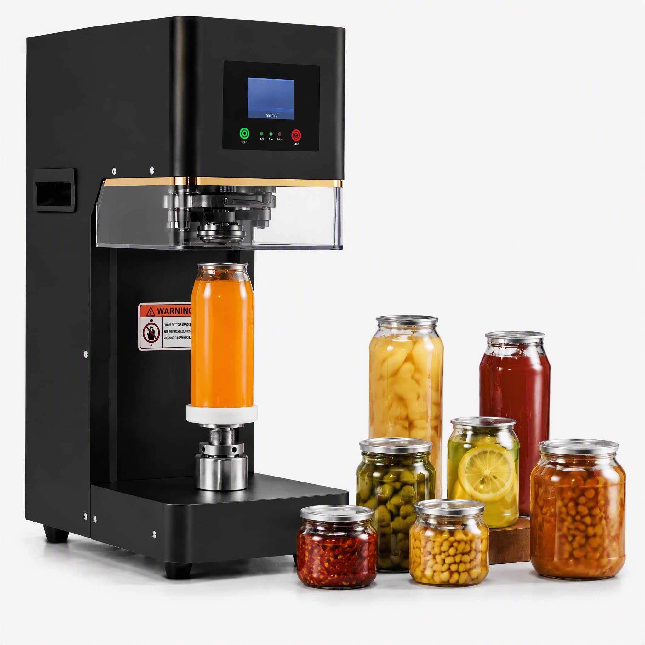 Macchina Elettrica per Sigillatura Lattine in Acciaio Inox, Sigillatrice Commerciale Rapida e a Tenuta per Lattine Vetro e Pet, Soda, Birra, tè al Latte, Bar, Negozi, Casa Black