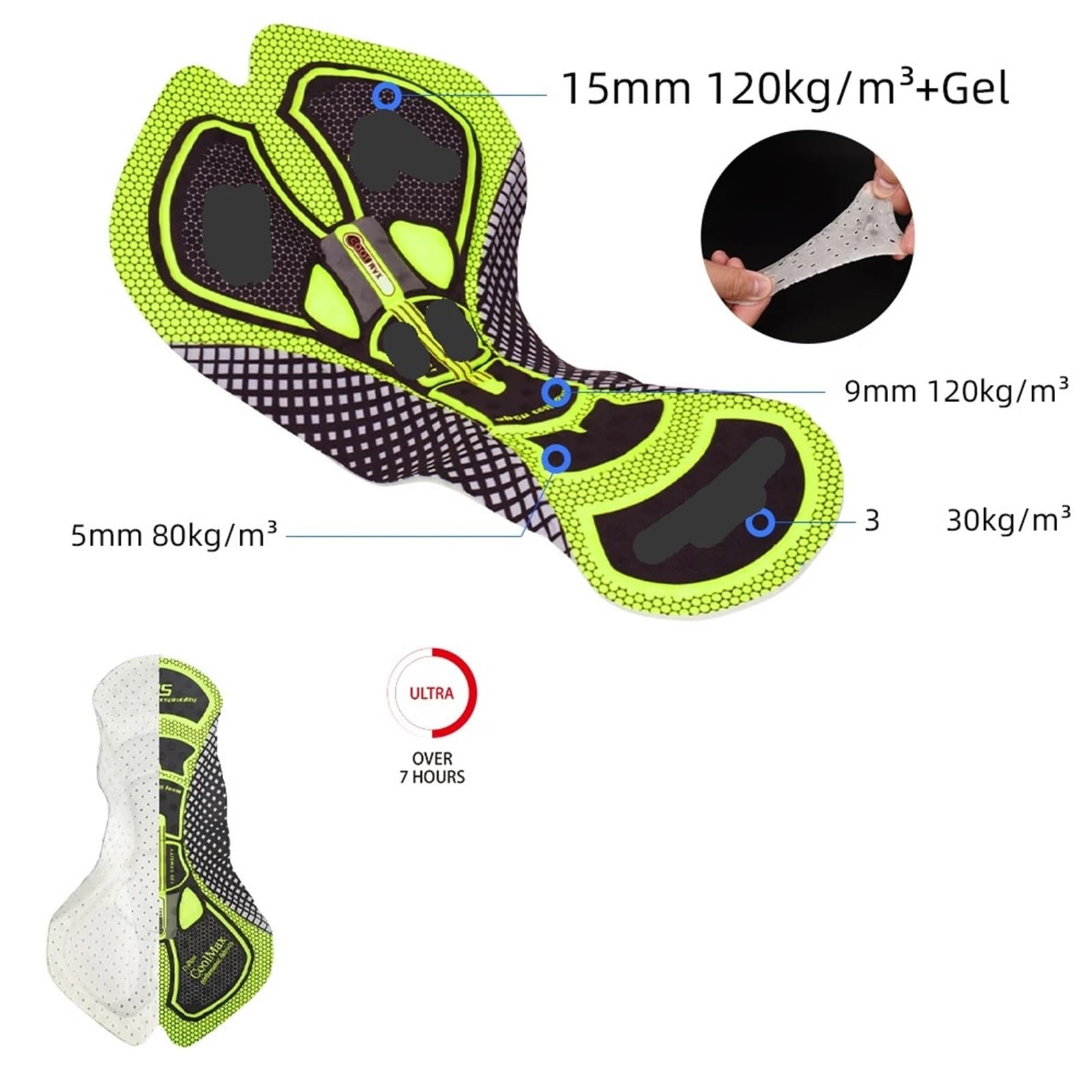 Mallas con Tirantes de Ciclismo for Hombre, Impermeables, a Prueba Viento, Almohadilla Gel térmico, Pantalones, cálidos for Bicicleta para Ciclismo Al Aire Libre