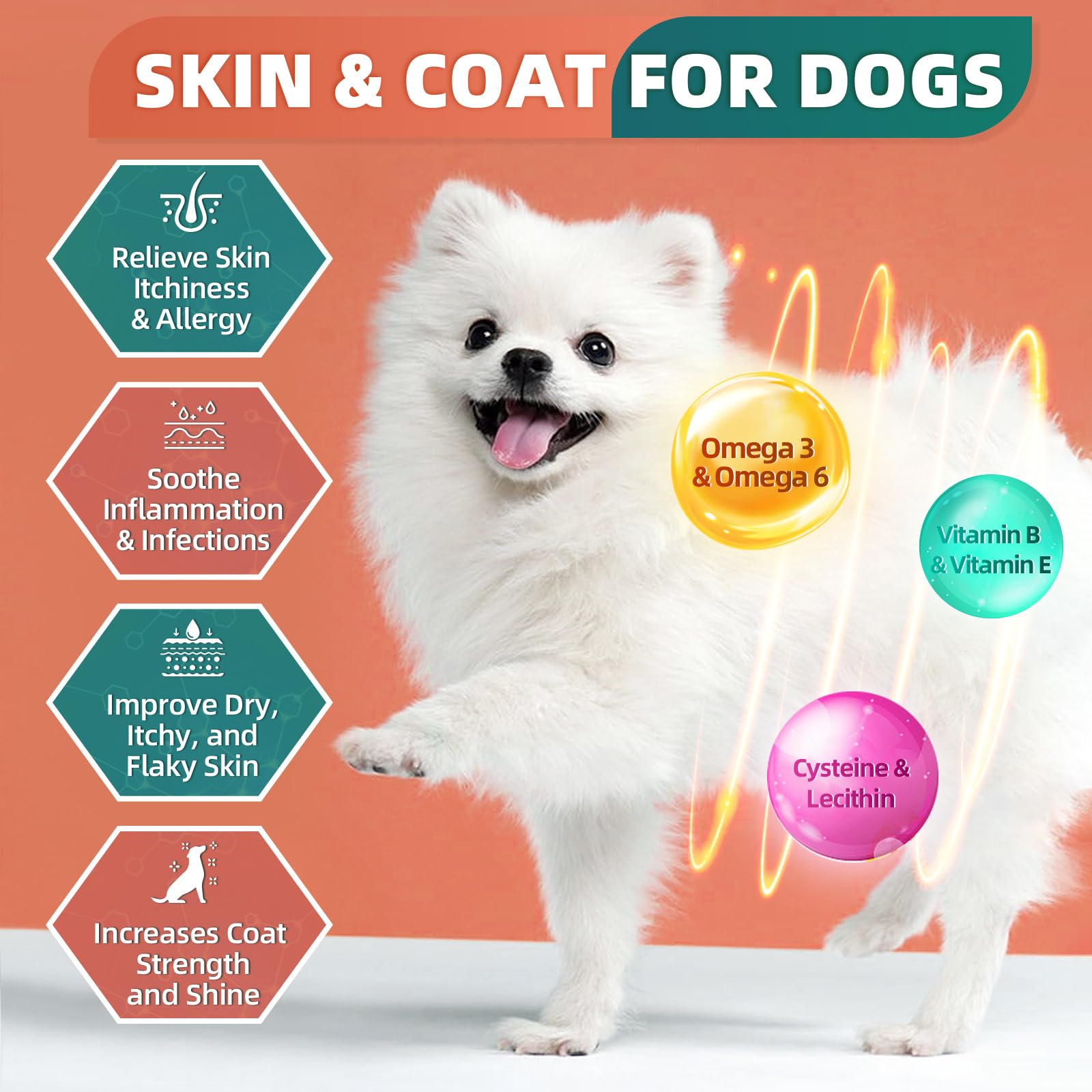 Dog Multivitamin, Dog Vitamins and Supplements, Multivitamin for Dogs with Glucosamine, Probiotics & Omega 3 for Joint, Digestive, Skin, Coat and Immune Health, Chicken Flavor - 180 Bites - image 7