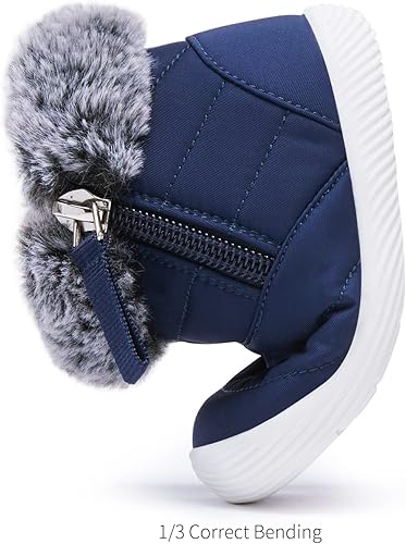 Miniatura 6 de BMCiTYBM Botas de nieve impermeables para bebé niño y niña, botines cálidos de invierno, antideslizantes, ligeros, zapatos al aire libre para
