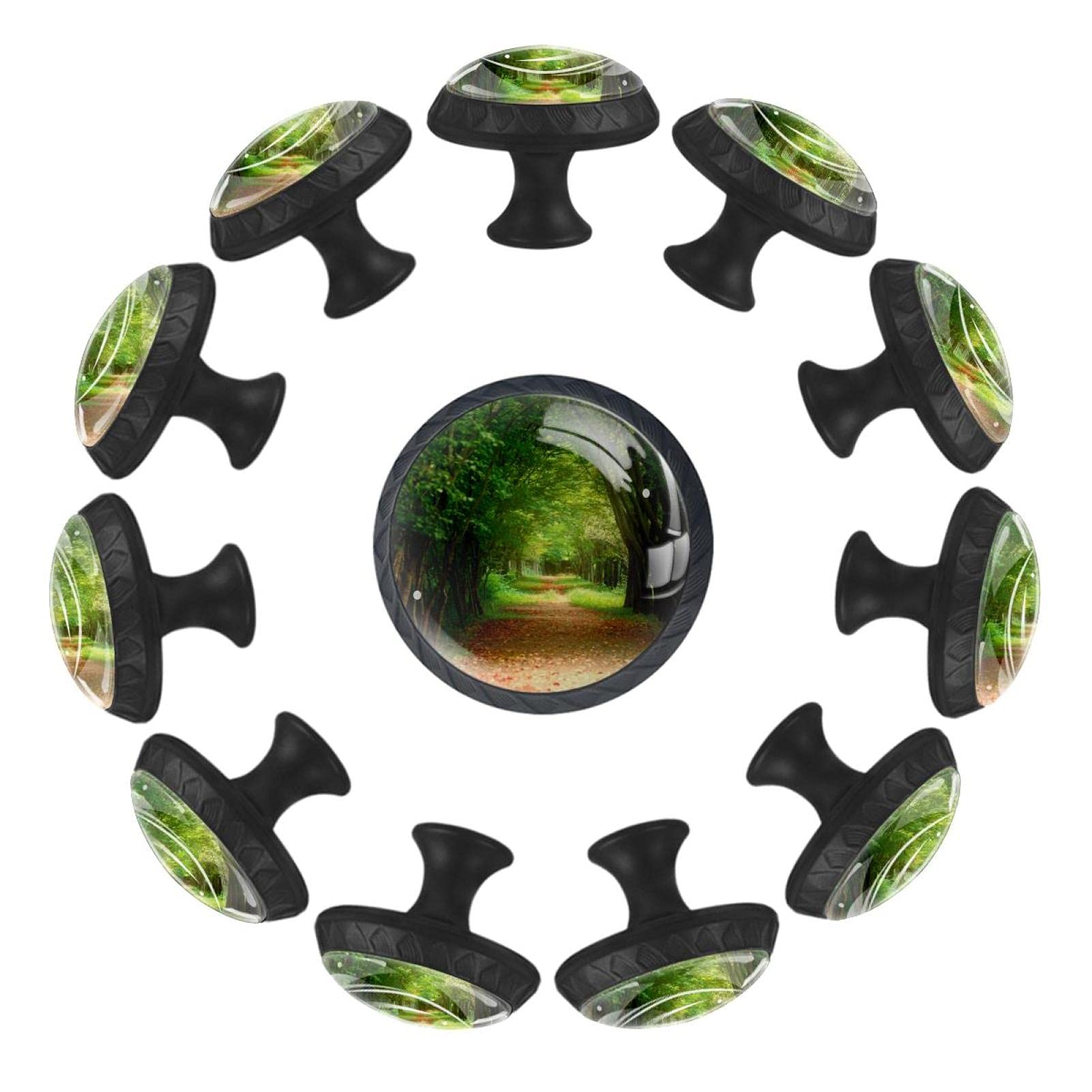Boutons de tiroir ronds 35 mm lot de 12 Autumn Green Road pour commode