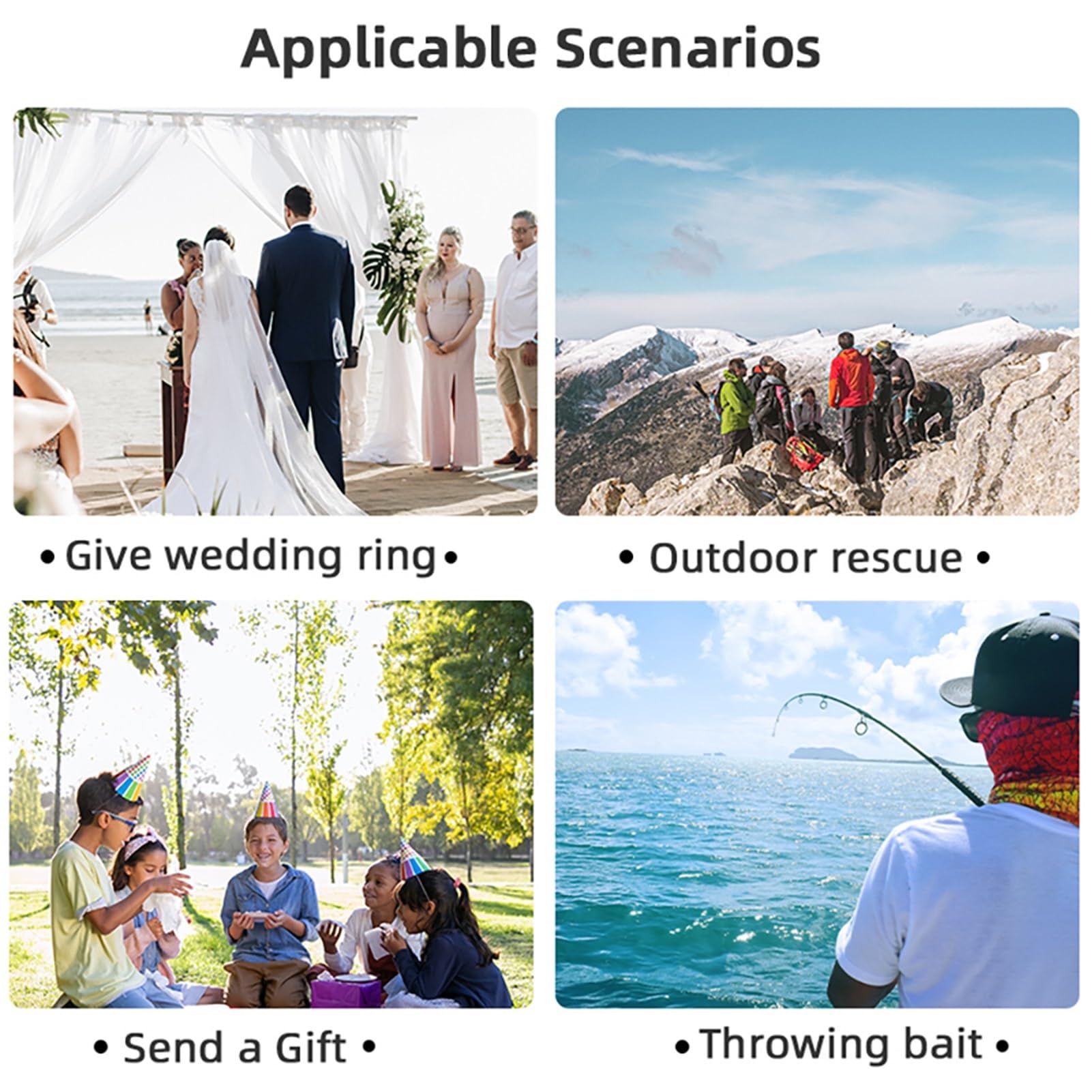 Système de largage, Compatible avec DJI Air 3/Air 3S, Lanceur à dégagement Rapide for la pêche, Cadeaux de Mariage, Accessoires de Sauvetage for Drones