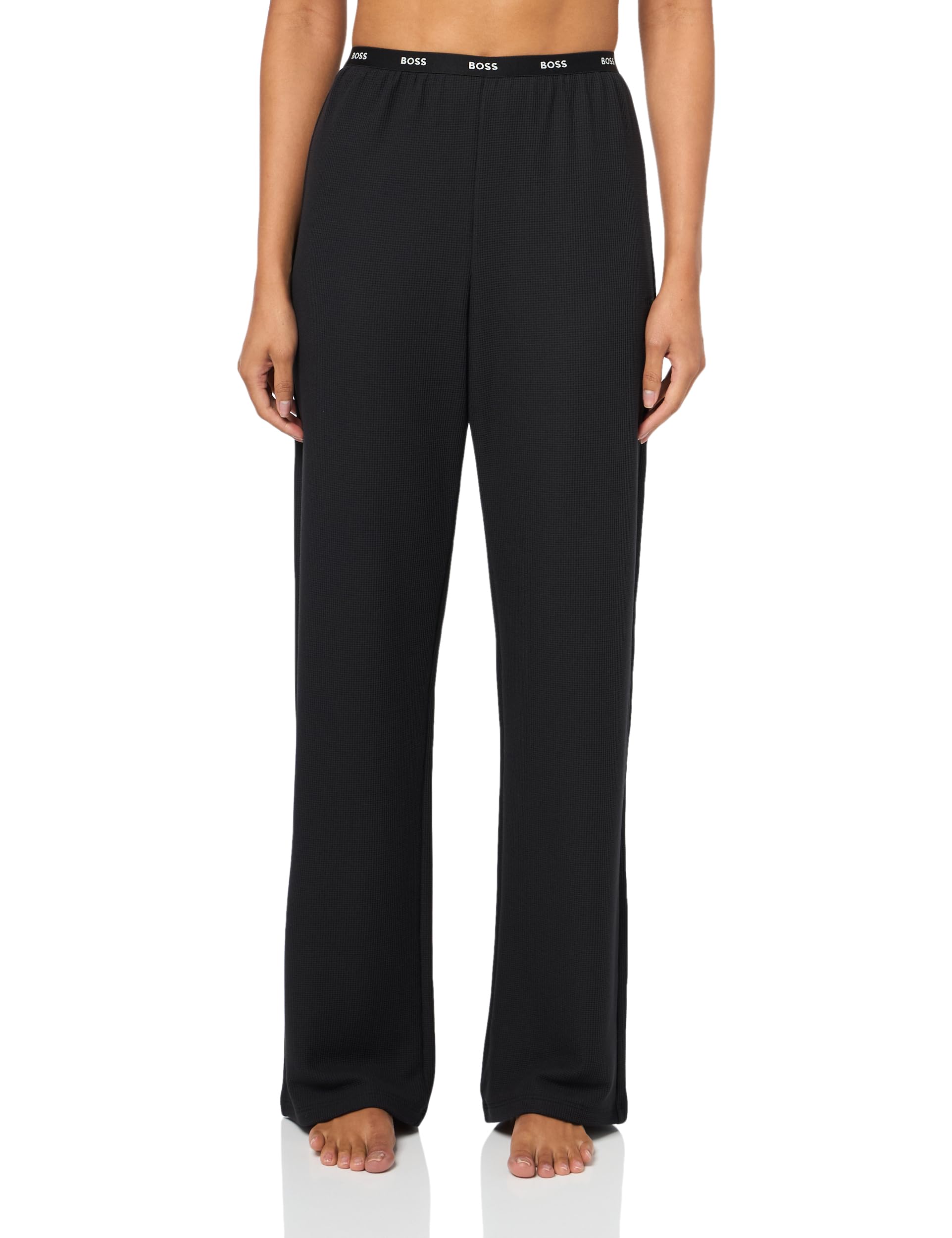 BOSS womens Soft Modal Repeat Logo Wide Leg Pants