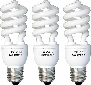 3 Pc Light Bulbs CFL Soft White 26W 125 Watt Fluorescent Energy Saving Lighting 3-Pack Soft White Spiral CFL Energy Saving Light Bulbs 26W = 125W Brightness Long Life, Instant On Eco-Friendly Warm