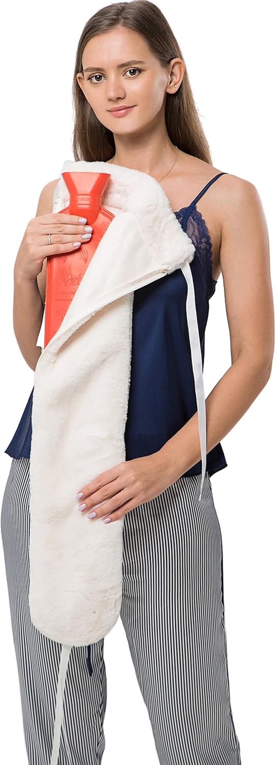 Review Peterpan Long Rubber Hot Water Bottle with Cover, Hot Water Bag for Pain Relief, Holds 90 Fl Oz, BPA & Phthalates Free, High Rubber Content Holds Heat Better, White Product Deal Peterpan Long Rubber Hot Water Bottle with Cover, Hot Water Bag for Pain Relief, Holds 90 Fl Oz, BPA & Phthalates Free, High Rubber Content Holds Heat Better, White