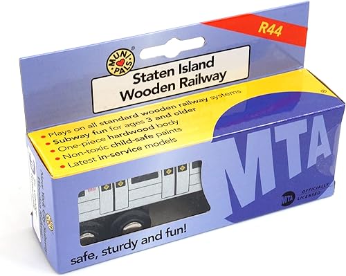 Vista 7 de MUNI PALS Munipals Metro North Railroad - Juego de 2 coches de tren de madera para niños, seguro y probado