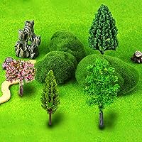 Vista 6 de 70pcs Mini Mixed Miniature Fake Trees Model Train Scenery Artificial Wargame Trees Model Railroad Scenery Diorama Supplies for DIY Landscape