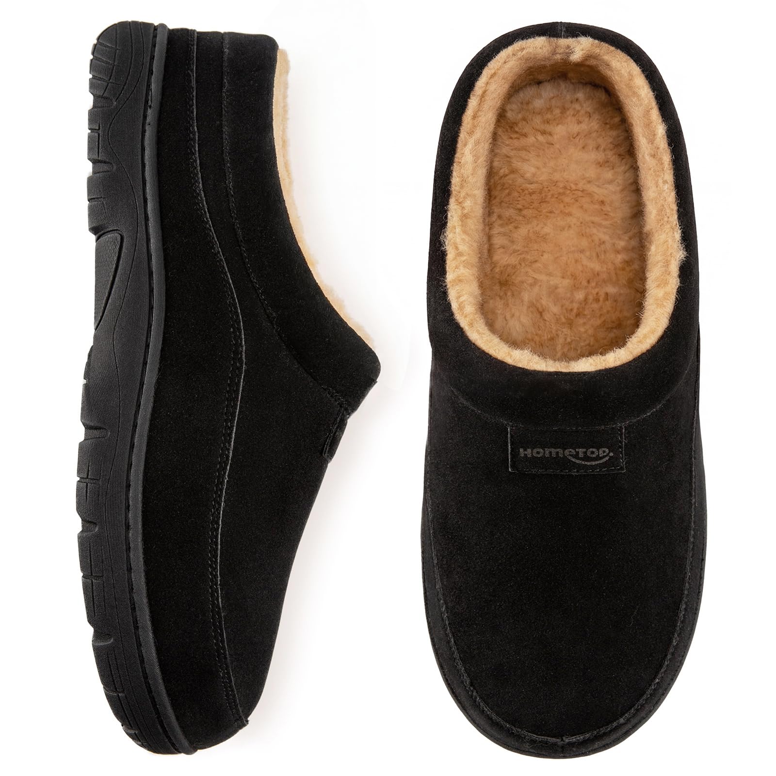 HomeTop Pantuflas Mocasín de hombre Suave Caliente Antideslizante Espuma con memoria Interior Zapatos de casa