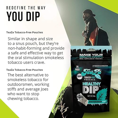 Vista 91 de Teaza Herbal Energy Pouch es - Bolsas de inmersión saludables para tabaco sin humo con sabor extra a especias, canela picante (paquete de 8) sin