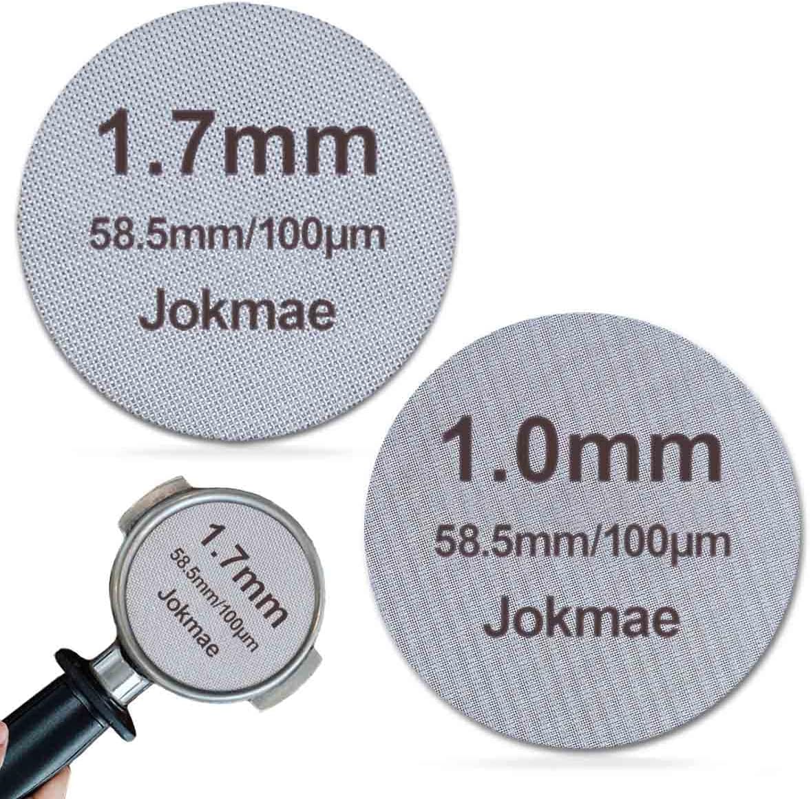2Pcs 1.7mm and 1.0mm Thickness 58.5mm Espresso Puck Screen - Stainless Steel Sintered Mesh Reusable Filter for Espresso Portafilter Basket Lower Shower Screen Contact Screen Coffee Accessories