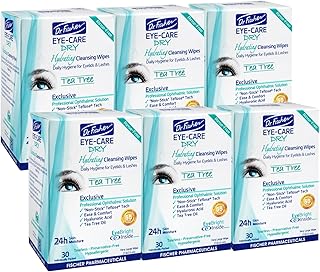 Dr. Fischer Tea Tree Eyelid Wipes - Gentle Eye Wipes For Everyday Dry Eye Relief - Hypoallergenic Makeup Remover (6 Packs Of 30 Wipes Each).