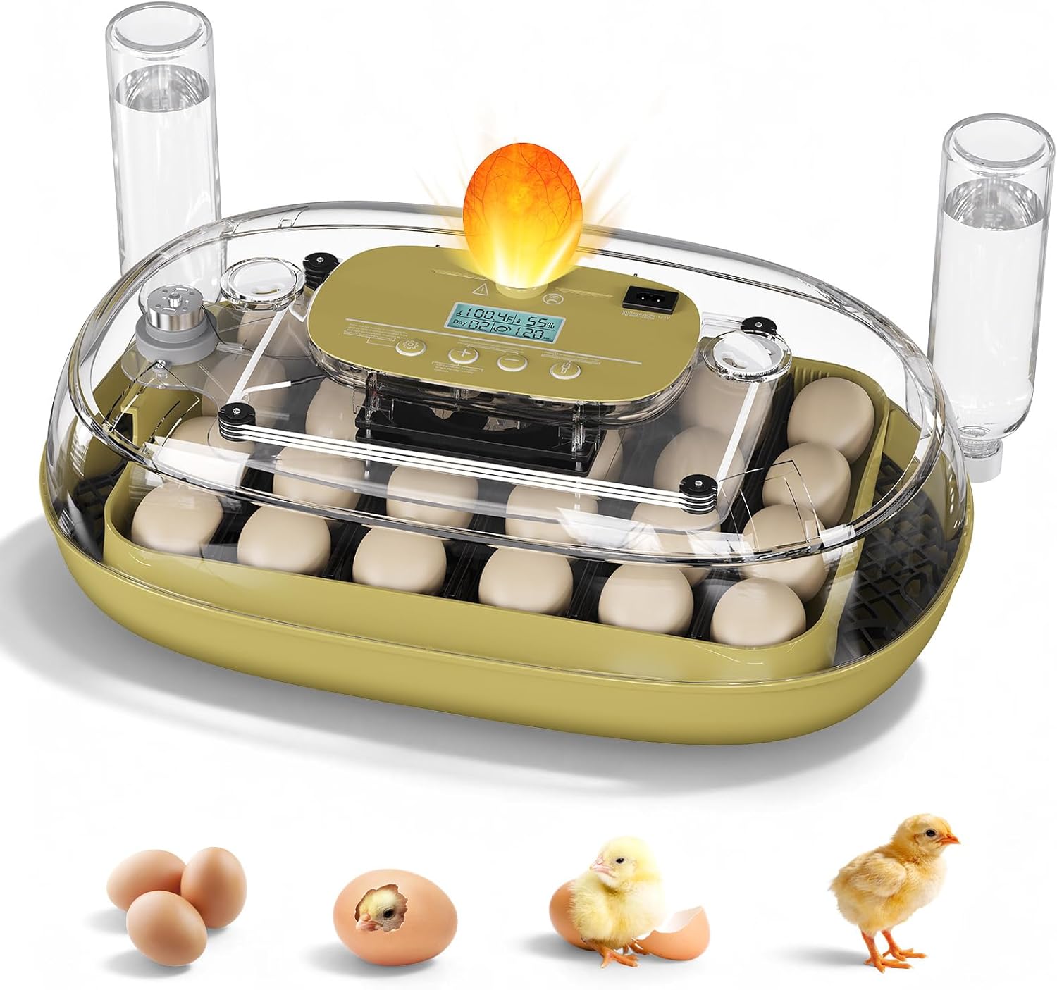 24 Egg Incubator for Hatching Eggs, Automatic Egg Turning, Temperature & Humidity Control, Egg Candler, for Hatching Chicken, Duck, Quail, Goose - Ideal for Farm, Classroom, Home Use