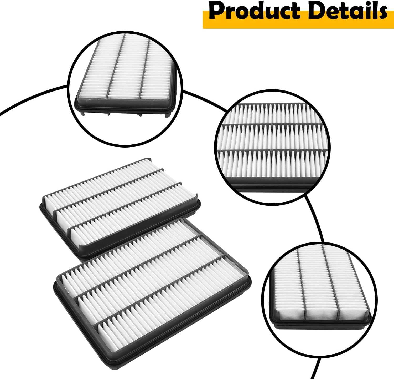 2-Pack Engine Air Filter Compatible with 2021-2024 Ram 1500 6.2L V8 Gas - PA99873 53011248AB Replacement