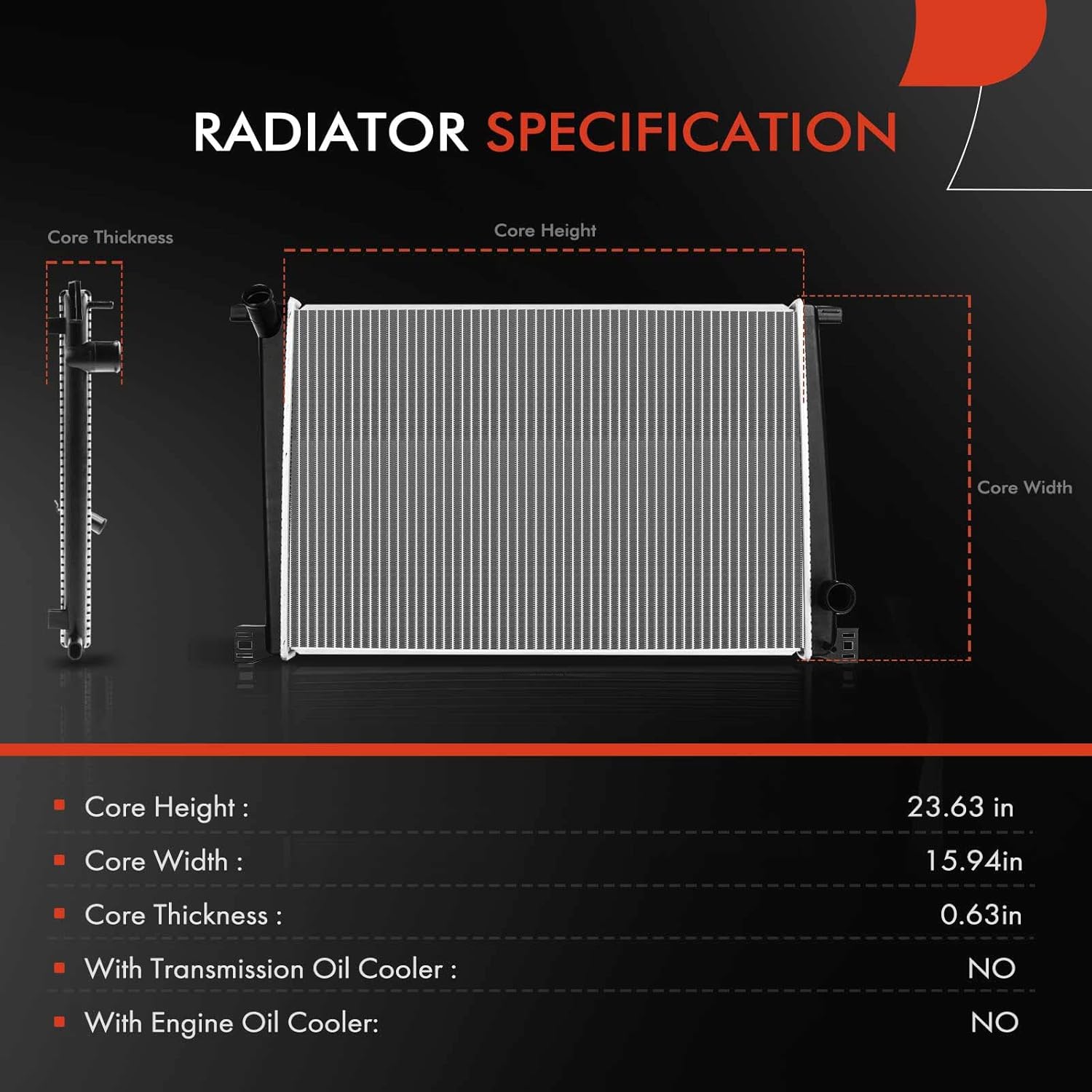 A-Premium Engine Coolant Radiator Assembly Compatible with Mini Cooper 2007-2015, Cooper Paceman 2013-2016, Cooper Countryman 2011-2016, L4 1.6L, Manual Transmission