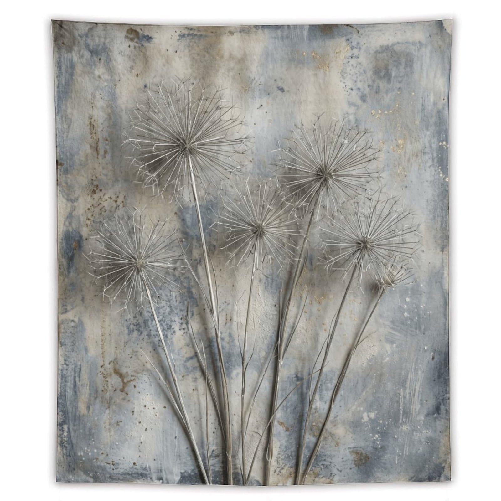 H3B8U2Y5 Dandelion Seed Heads Wall Tapestry, Botanical Illustration