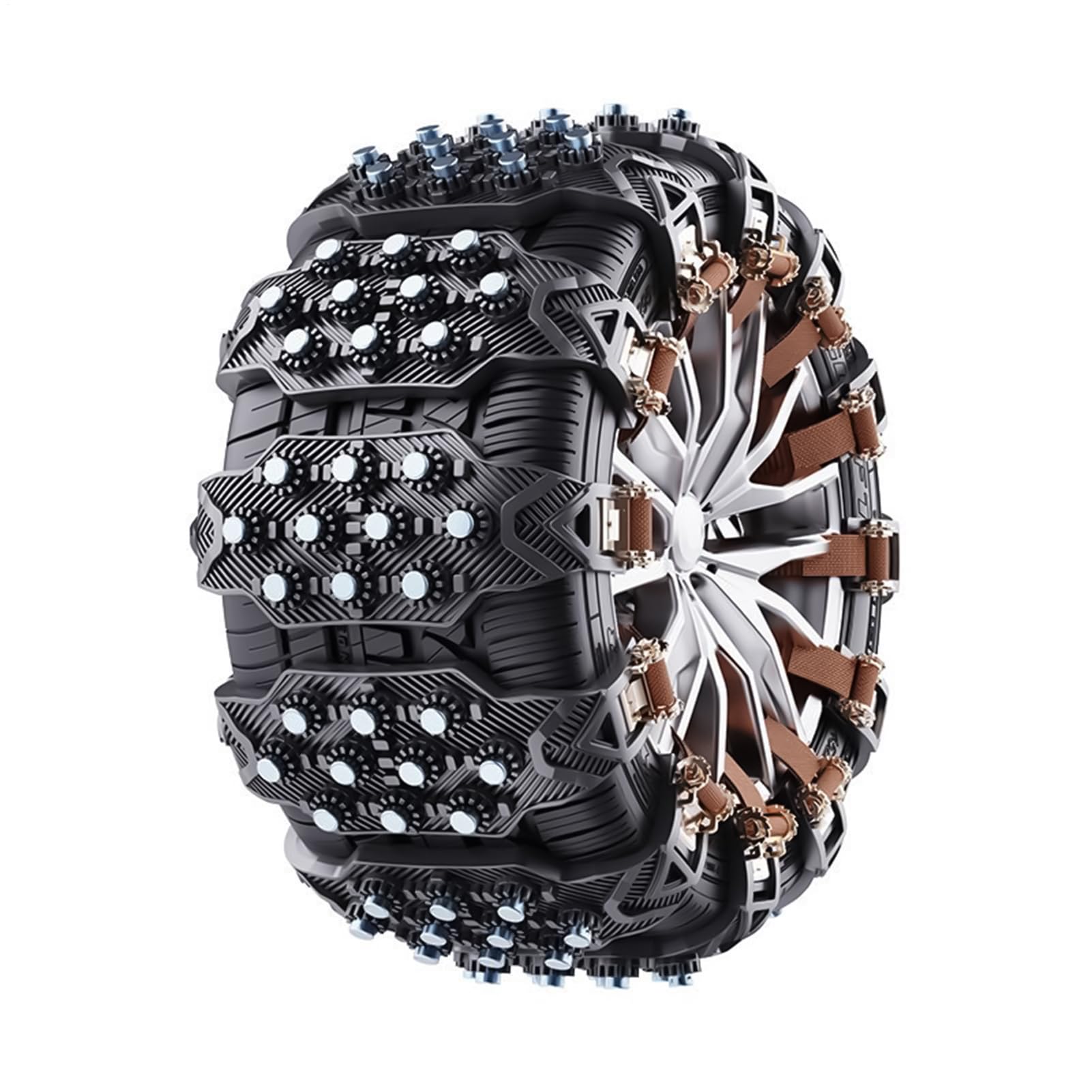 Catene Da Neve 8 Pezzi Grip E Trazione Adatti A Pneumatici Auto | Catene Da Neve Regolabili Per Autovetture Per Guida Invernale Suv Camion Pick-Up Furgone Berline 16.5-24.5