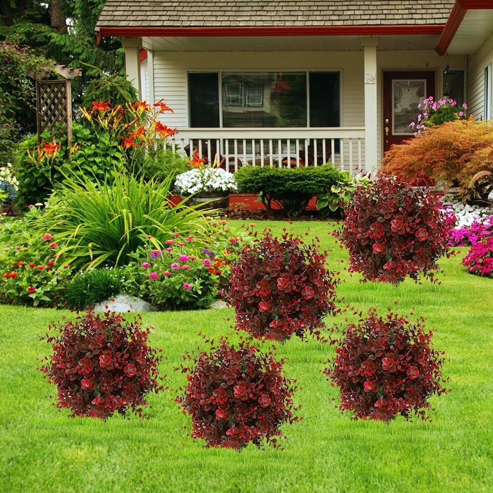 Artificial Topiary For Outdoors Realistic Artificial Oncidium Topiary Ball  Bushes - UV Resistant Outdoor Fake Plants With Ground Spikes (2-Pack, 23\, image size:1001x1001