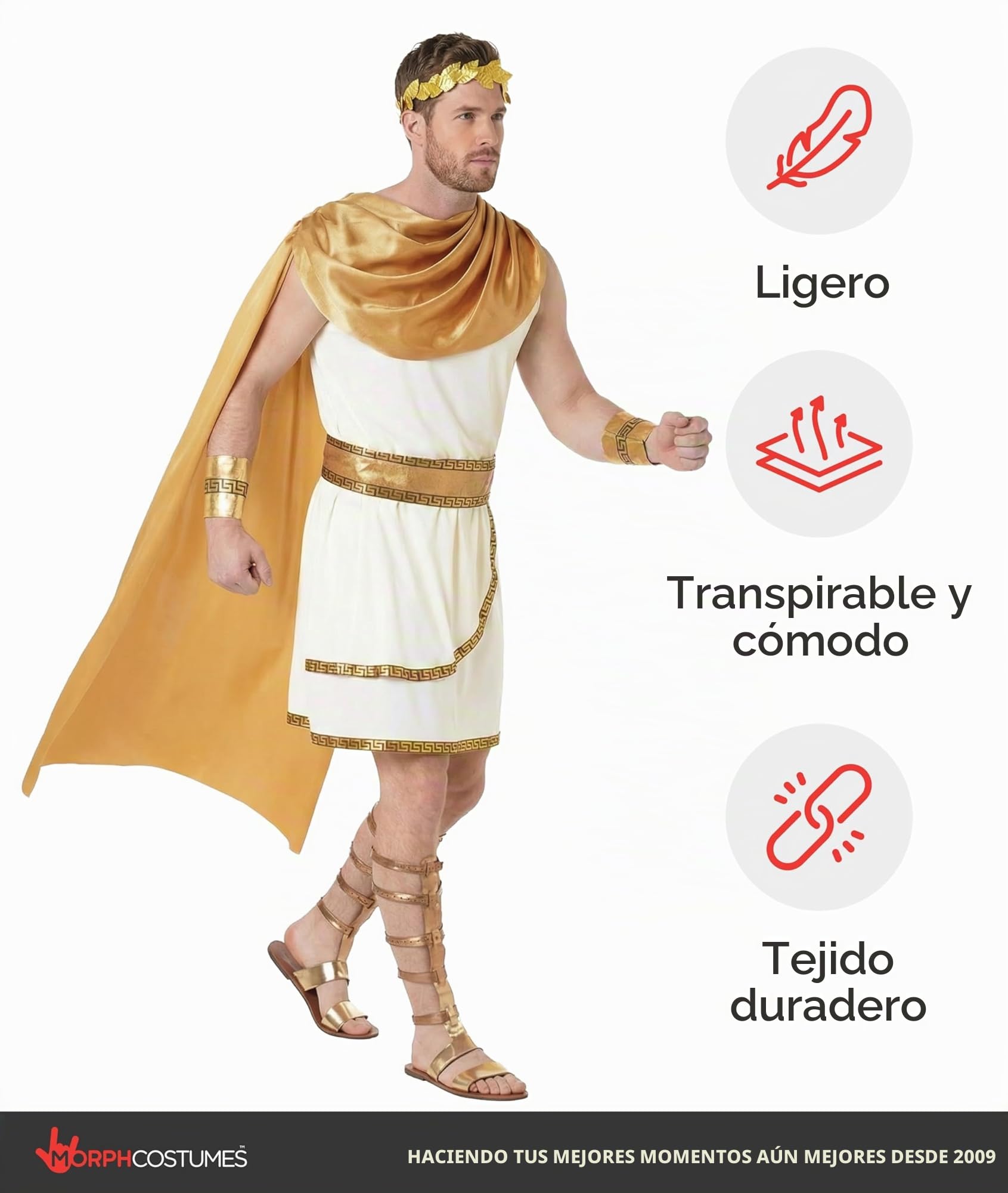 Morph Disfraz Romano Hombre, Disfraces Dios Griego, Disfraces Romanos, Traje de Griegos, Disfraz Carnaval y Halloween