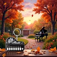 Vista 4 de Llavero de micro piano negro, teclado portátil, mini llavero de teclado electrónico con luces, pianos y teclados, llavero de instrumentos musicales
