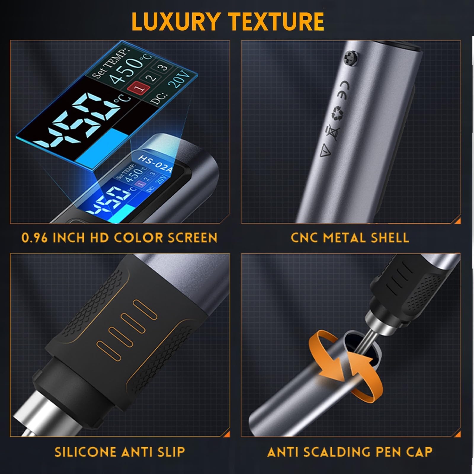 HS-02A Smart Soldering Iron Kit, 9W-100WLED Digital Soldering
