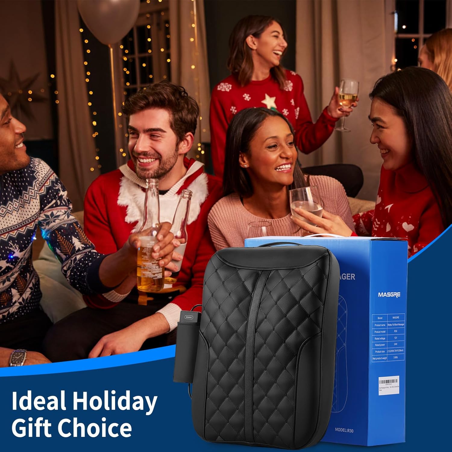 Shiatsu Back Massager with Heat, Rolling Up and Down 4D Kneading Massage, Electric Massager for Pain Relief Deep Tissue, Lumbar Lower Back Massager, Gifts for Women Men Mom Dad - Image 8