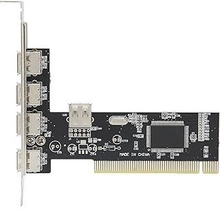 4 Ports USB 2.0 PCI Card Adapter,480Mb/s PCI Expansion Card to USB2.0 HUB Converter Adapter High Speed PCI Expansion Card Adapter for PC Desktop Computer