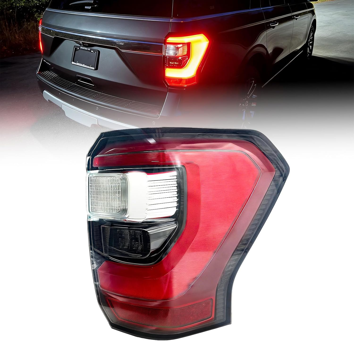 LED Tail Light Assembly Compatible with Ford Expedition 2018 2019 2020 2021 Right Passenger Side Rear Tail Light Replaces JL1Z-13404-H
