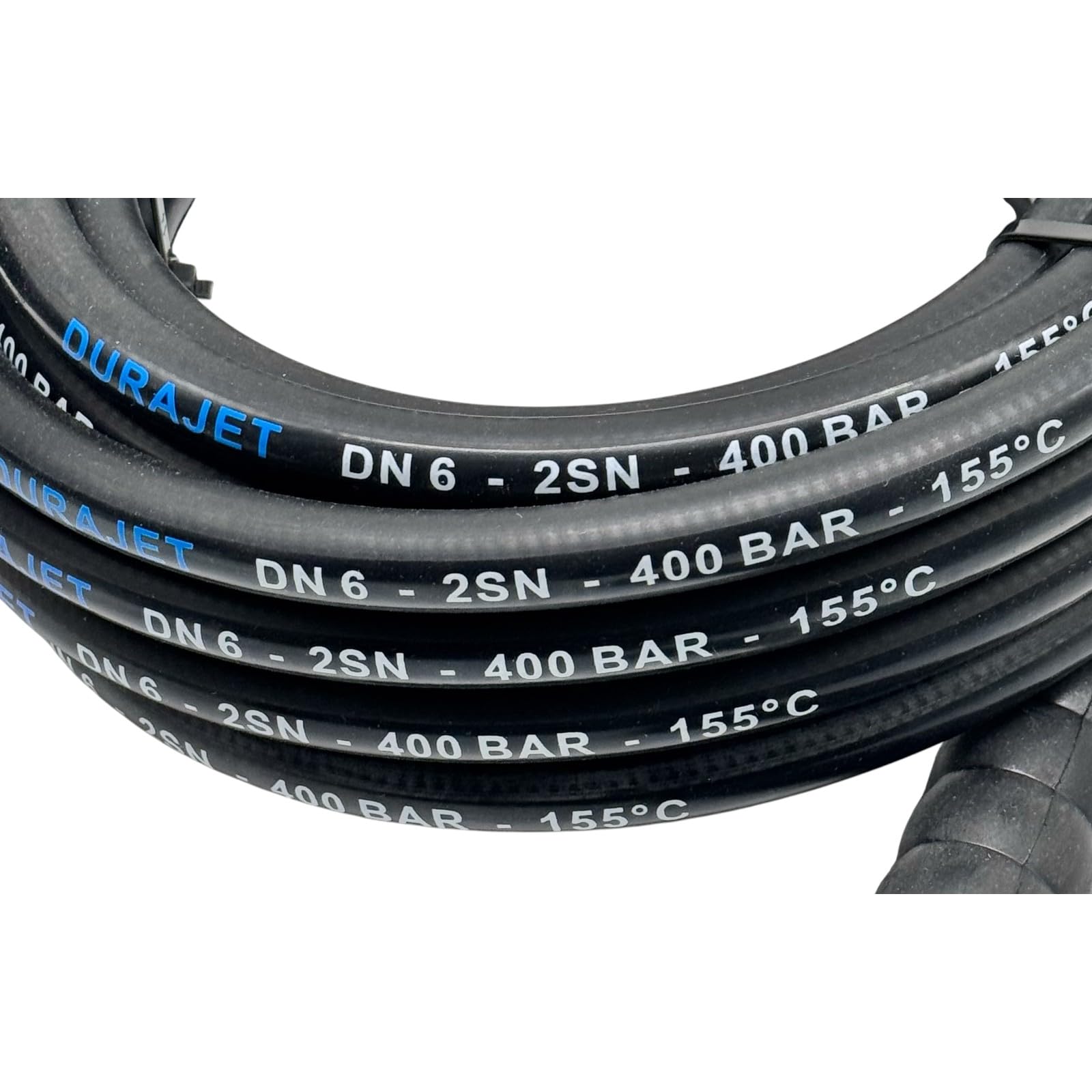 M&M Smartek Hochdruckschlauch 5m DN6 2SN M22 IG, 400 bar | DN6 2SN mit beidseitigem M22x1,5 IG und Knickschutz; bis 400 bar und 155 °C, abrieb-, öl- und witterungsbeständig im Einsatz.