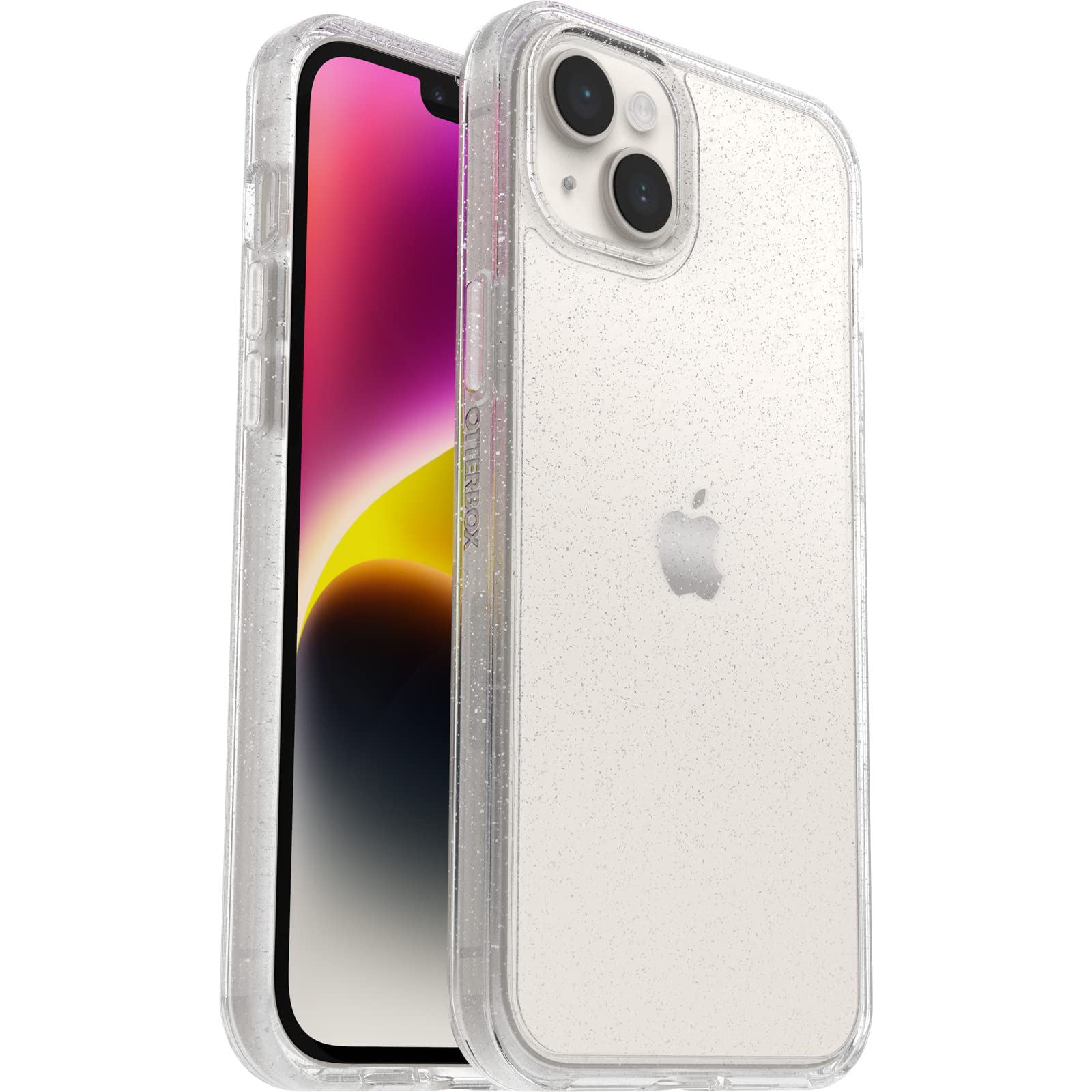 OtterBox Symmetry Clear Case for iPhone 14 Plus, Shockproof, Drop proof, Protective Thin Case, 3x Tested to Military Standard, Antimicrobial Protection, Stardust