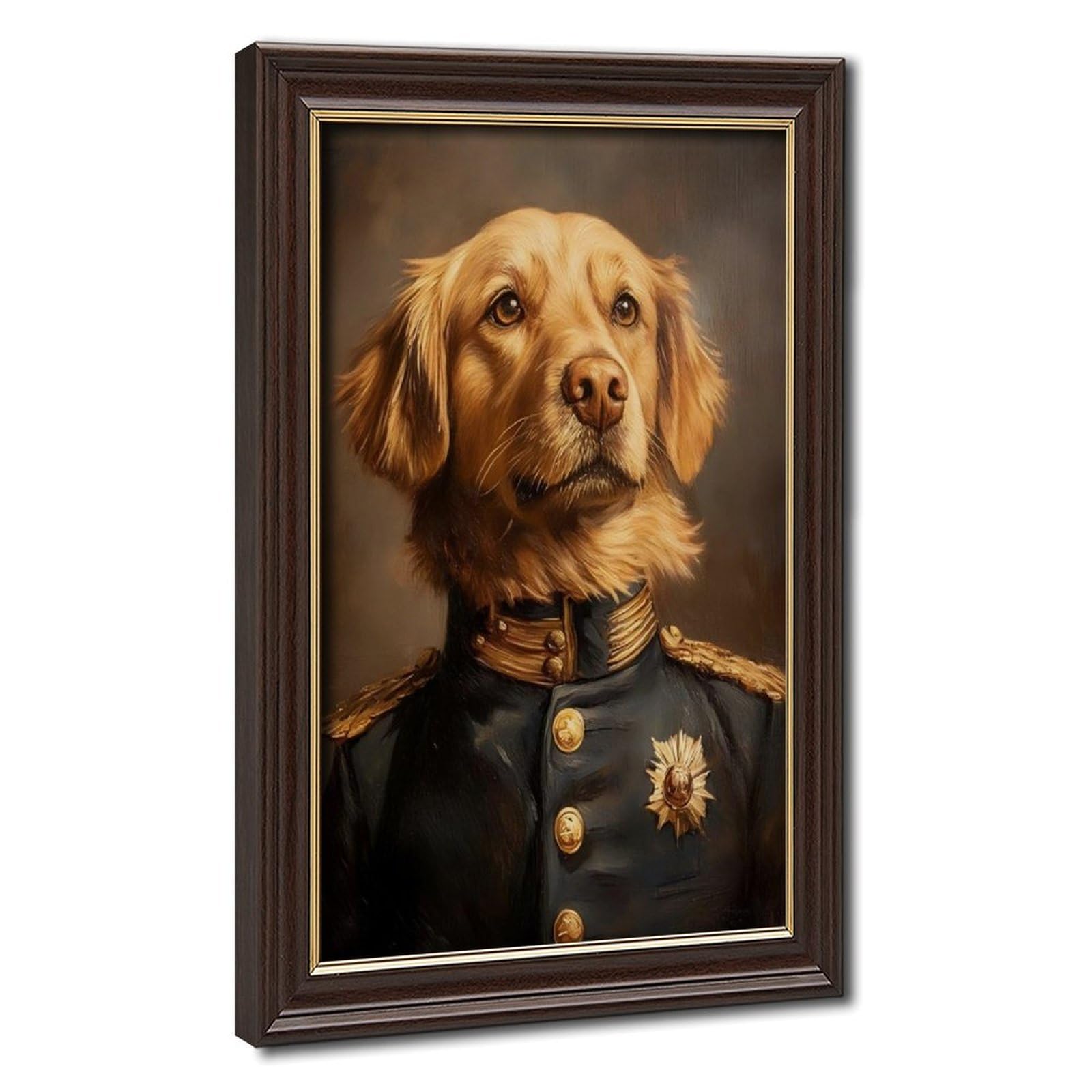 Bareronor Golden Retriever in Uniform Canvas Poster Bedroom Decor Landscape Office Room Decor Gift 24" L X 36" W