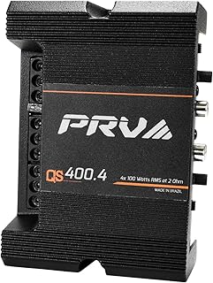 PRV Audio QS400.4 2 Ohm Mini Compact 4 Channel Car Audio Amplifier 4 x 100 Watts RMS at 2 Ohm - Stereo 12 Volts Amp Class D Full Range Bridgeable