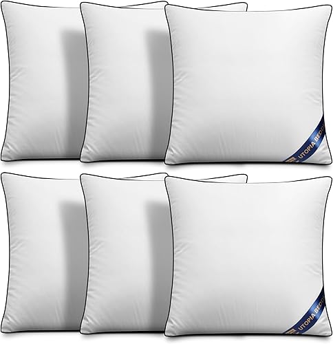 Miniatura 12 de Utopia Bedding - Relleno de almohadas decorativas (paquete de 2, color blanco), almohadas para sofá, cama y sofá de 12 x 12 pulgadas, relleno