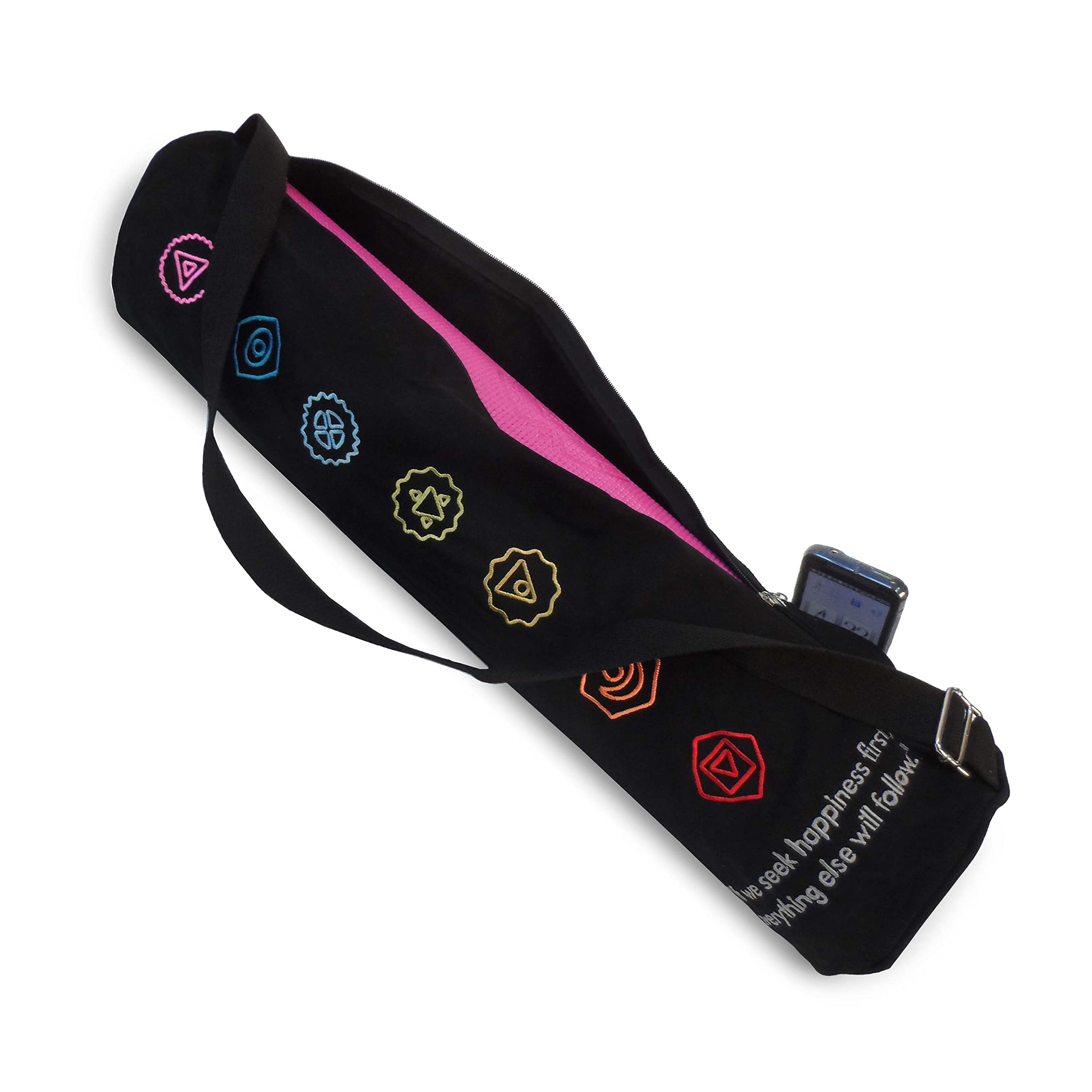 Premium Cotton Yoga Mat Bag with Shoulder Strap - Durable, Breathable and Lightweight Gym Bag to Carry the Standard or Extra Large Mat Sizes - Ideal