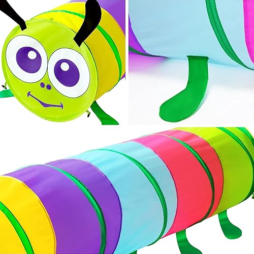 Miniatura 6 de WER Tienda de campaña para niños túnel emergente para niños casa de juego para niños y niñas tubo de juguete para gatear al aire libre e interior