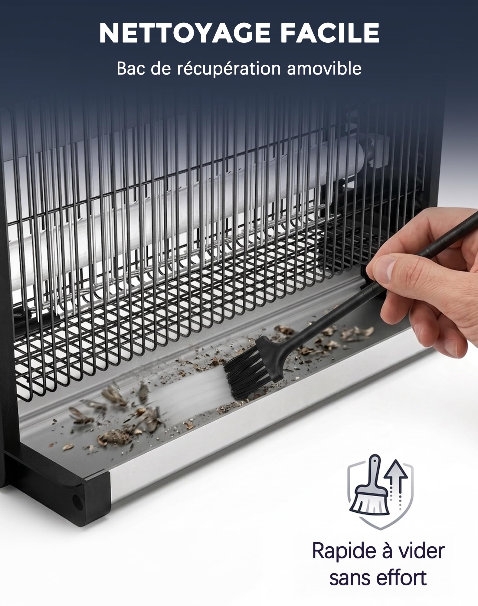 Lampe Anti Moustique, 20W Tueur de Mouches 2500V, Couverture 100㎡ Destructeur d'insectes électrique avec Ignifuge V0, Piège à Moustiques Silencieux pour Intérieur, Chambre, Maison, Cuisine, Bureau