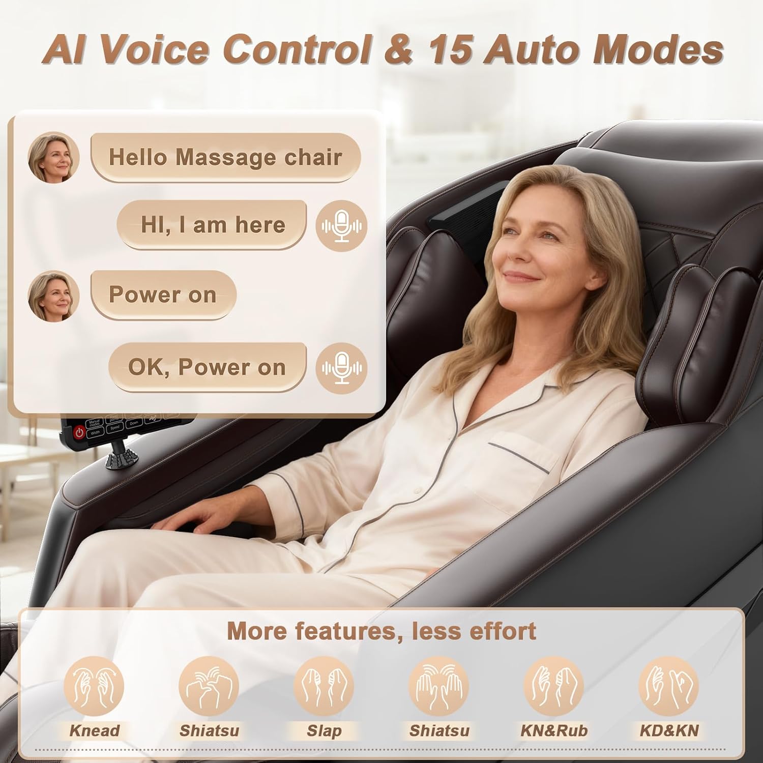 2026 Massage Chair Full Body, 3D SL-Track Zero Gravity Shiatsu Massage Chair Recliner with AI Control, Body Scan, Airbags, Heating, Foot Roller, Auto Modes, Bluetooth Speaker