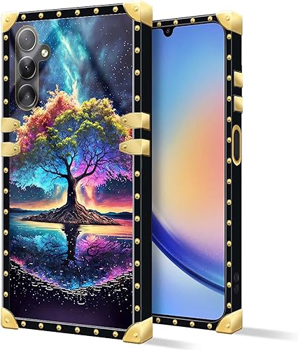 Miniatura 2 de DAIZAG Funda compatible con Samsung Galaxy A14 5G, funda protectora de TPU suave dorada a prueba de golpes para regalo, energía del árbol de la vida