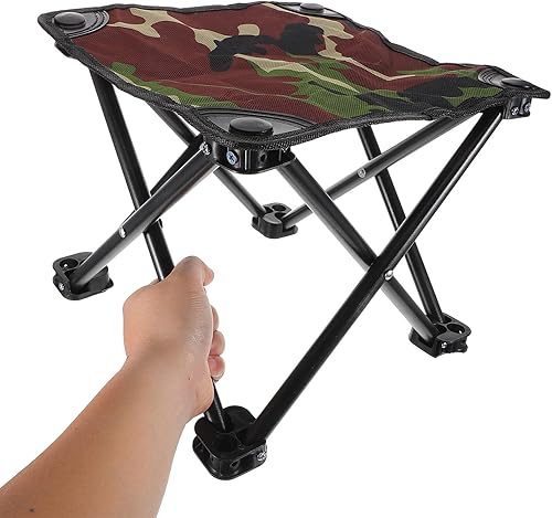 Miniatura 4 de Kisangel Portable Folding Camp Stool Heavy Duty Small Tripod Seat for Outdoor Fishing Hiking Gardening Sketching Camping Picnic Beach Use