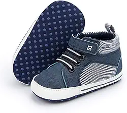 Tênis de lona com sola macia para bebês e meninas, cano alto, cano alto, bota para bebês, recém-nascido, pré-caminhada, primeiro bebê
