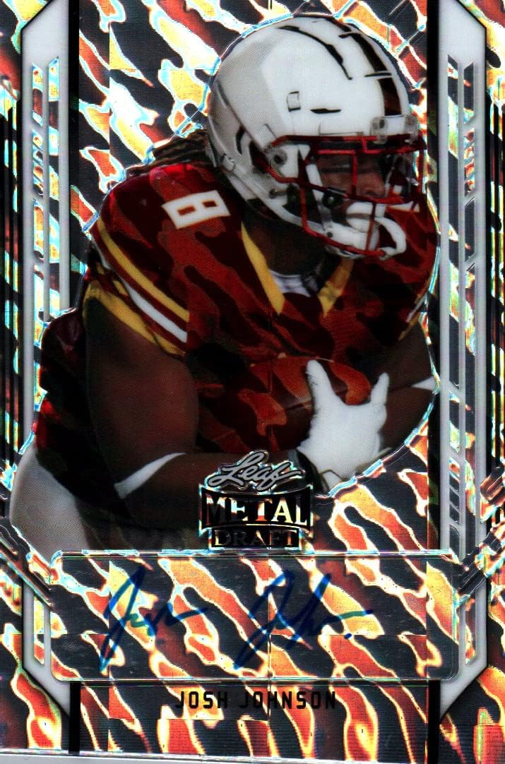 Josh Johnson Autographed & Serial Numbered 14/60 Leaf Metal Draft Collectible Football Card - 2021 Leaf Metal Draft Football Card #PA-JJ1 (San Diego) Free Shipping & Tracking