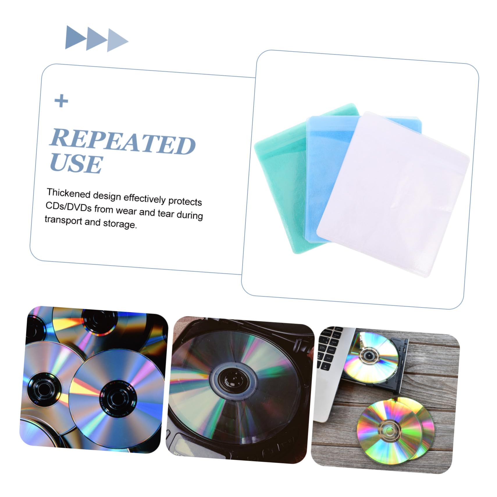 ERINGOGO 600 Piezas Fundas para CD Transparentes Gruesas Unidades Protección contra Arañazos Almacenamiento Portátil para Discos Uso Personal y Profesional