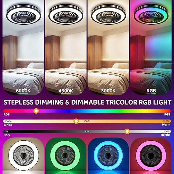 RGB Ceiling Fans with Lights 20
