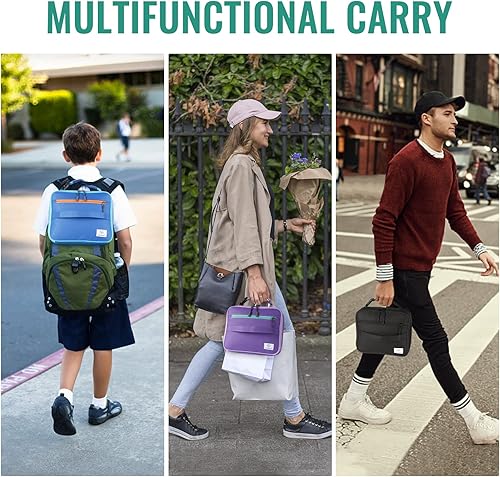 Miniatura 2 de Genteen Lonchera aislada, lonchera para niños, con doble cremallera, bolsa suave duradera y bolsa de almuerzo congelable, bolsa de almuerzo