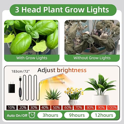 Miniatura 3 de Soporte para plantas de interior con luz de crecimiento, soporte para plantas de interior de 8 niveles, soporte de flores de 58 pulgadas de alto,