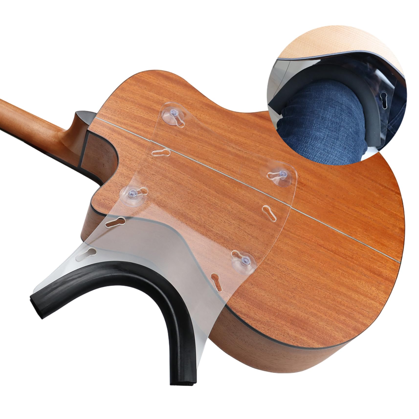 Supporto per chitarra Supporto per chitarra classica con strisce di silicone anti-slip acrilico con ventose per tutti i chitarristi